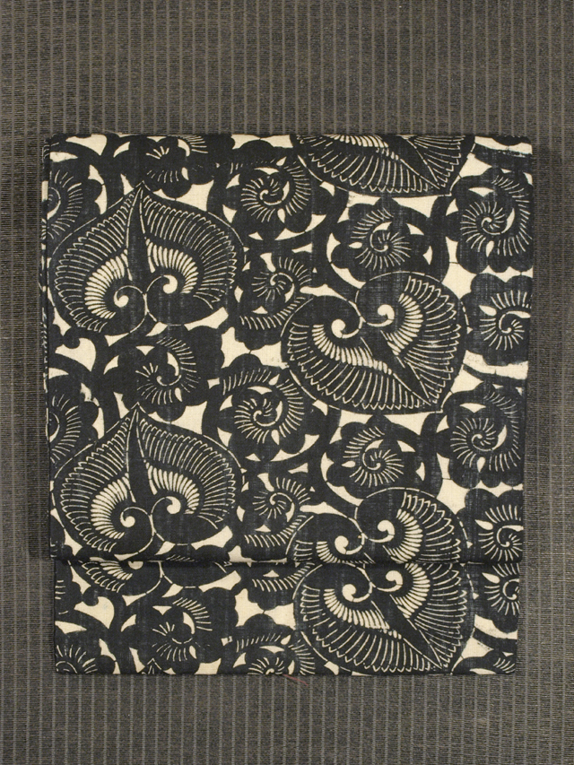 葵唐草文様 和更紗 名古屋帯　