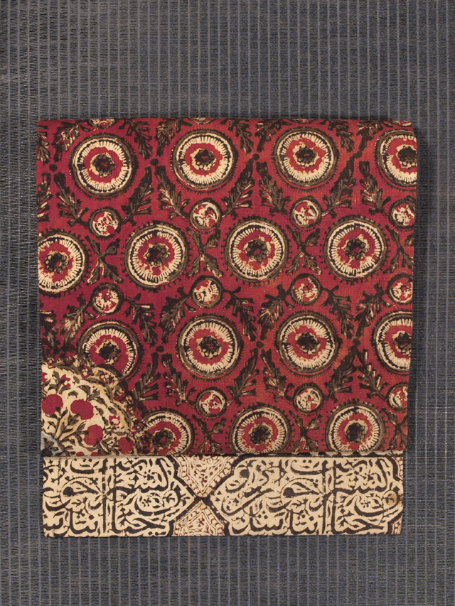 襷に丸文様 印度更紗 名古屋帯