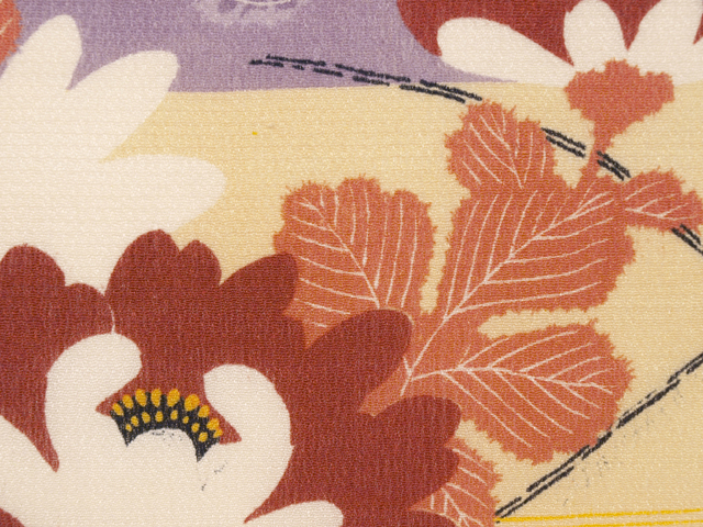 【美品 難なし】名古屋帯 雉 桜 牡丹 ツツジ 染め帯 アンティーク 昭和レトロ 帯のアトリエ花邑 hanamura 銀座 「段縞に菊と牡丹文様 型染め 名古屋帯」