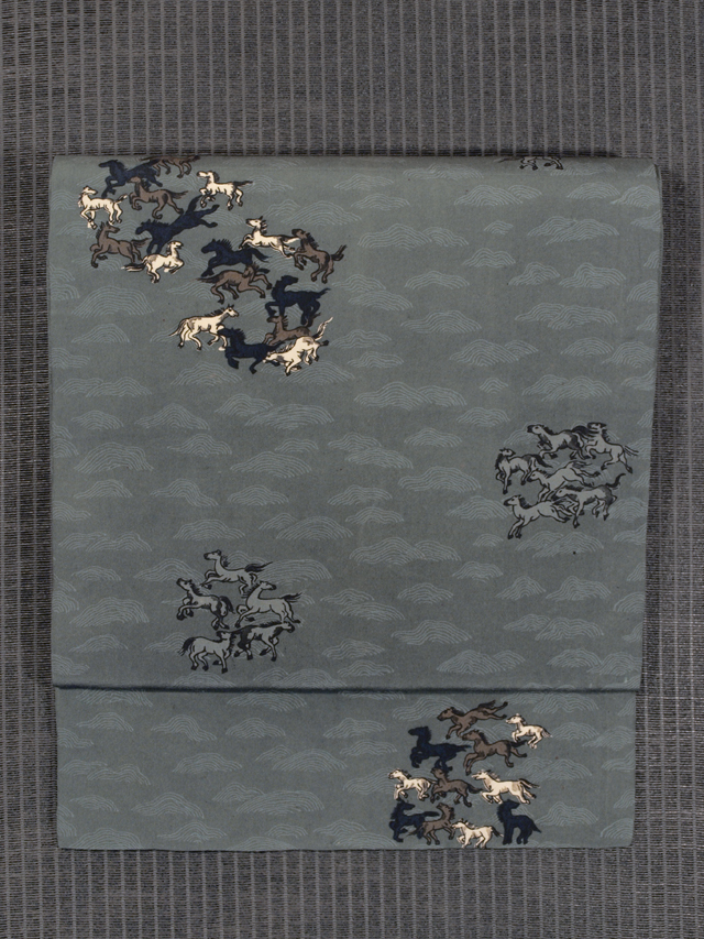 馬丸文様 型染め 名古屋帯　