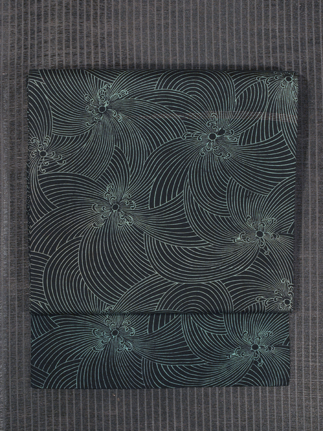 ねじり梅文様 型染め 名古屋帯　