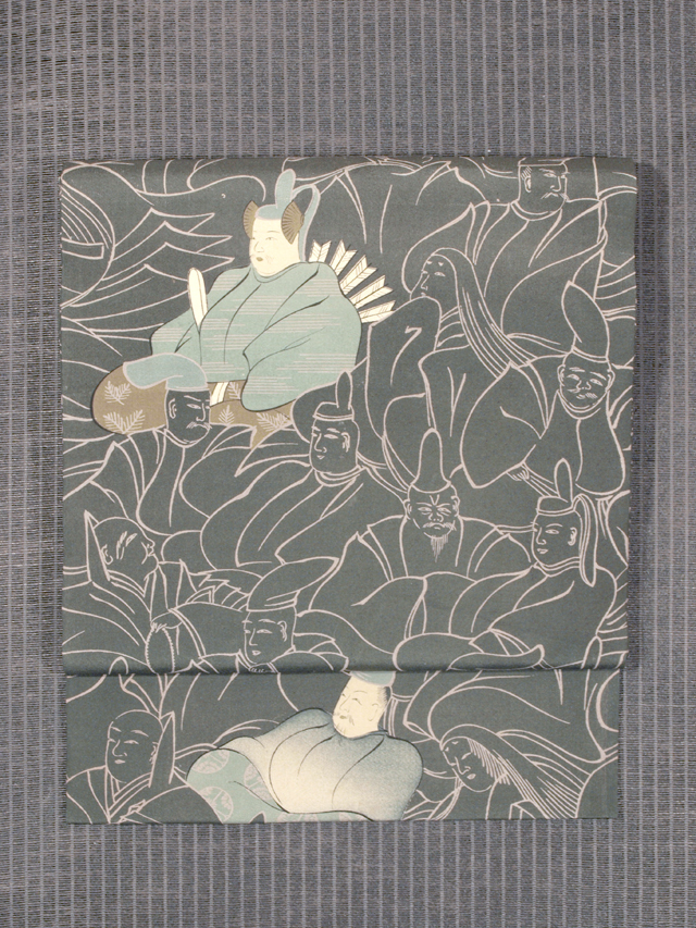 六歌仙（ろっかせん）文様 型染め 名古屋帯　