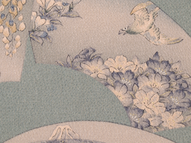 帯のアトリエ花邑 hanamura 銀座 「地紙に花鳥風月文様 型染め 名古屋帯」