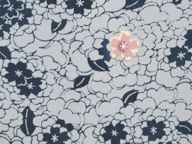 帯のアトリエ花邑 hanamura 銀座 「桜に八重桜文様 型絵染め 名古屋帯」