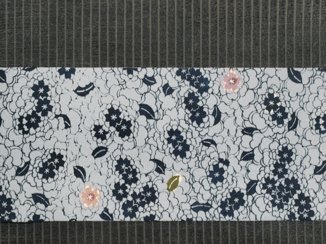 帯のアトリエ花邑 hanamura 銀座 「桜に八重桜文様 型絵染め 名古屋帯」