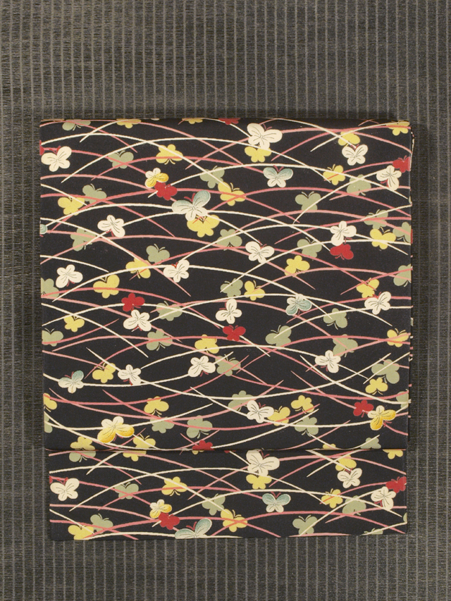 刺繍 高級感のある美しい地模様 露芝 紋無し 付下げ 正絹 AK-5309（帯 