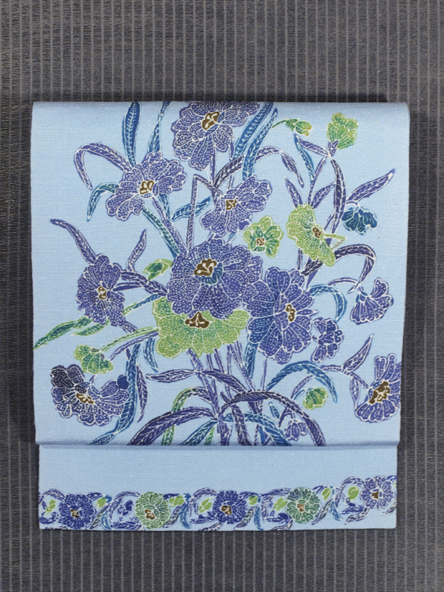 結城紬 ろうけつ染め 鳥 花 緑 着物 （Blog）