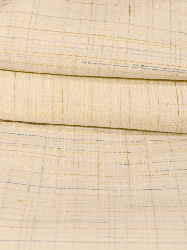 帯のアトリエ花邑 hanamura 銀座 「白茶色地 縞文様 真綿紬 袷」