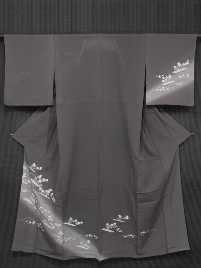 新品同様⭐︎名門坪金⭐︎夏江戸小紋⭐︎五本絽⭐︎万筋⭐︎裄68⭐︎気品あるお色 新品長尺□夏着物□江戸小紋『絽』万筋◇グリーン×白