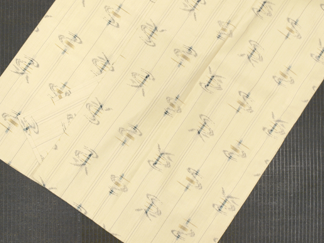 帯のアトリエ花邑 hanamura 銀座店 「水柿色地 縞文様 信州紬 単衣亜麻