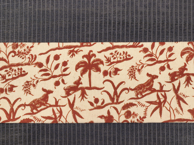 帯のアトリエ 花邑 hanamura 銀座 「草花に兎文様 古渡更紗写し 印度