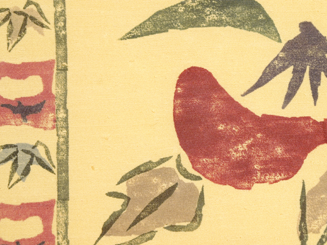 帯のアトリエ花邑-hanamura- 銀座店 「市松格子に花文様 絵更紗 名古屋帯」