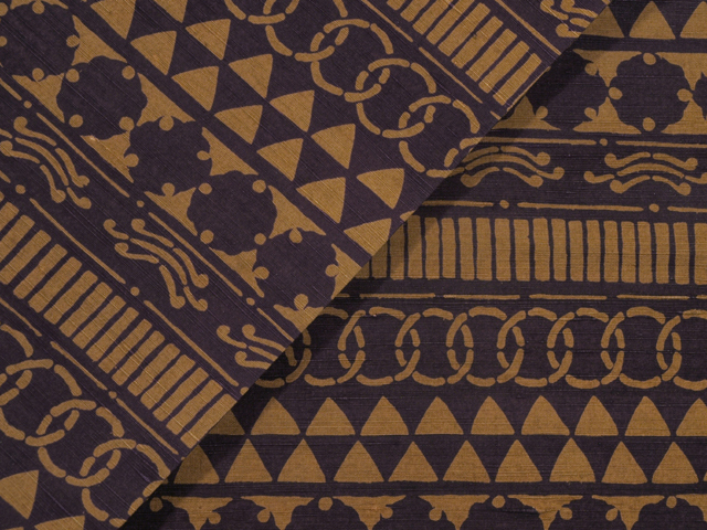 帯のアトリエ 花邑 hanamura 銀座 「段縞に小紋文様 型染め 紬 名古屋帯」