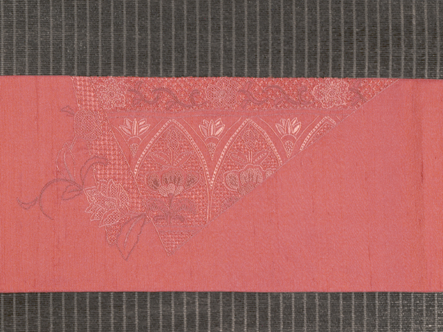 帯のアトリエ花邑 hanamura 銀座 「幾何学更紗文様 スワトウ刺繍 紬 