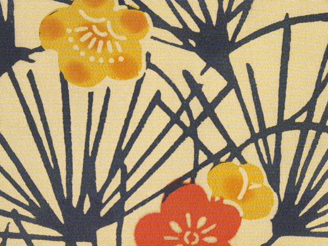 帯のアトリエ花邑 hanamura 銀座店 「松に梅文様 型絵染 名古屋帯 」 