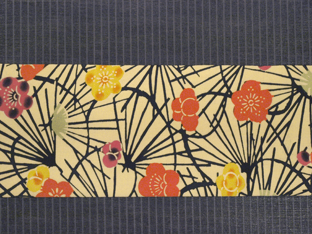 帯のアトリエ花邑 hanamura 銀座店 「松に梅文様 型絵染 名古屋帯 」 