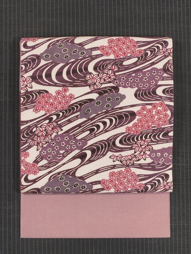 流水模様六通袋帯 細けれ 