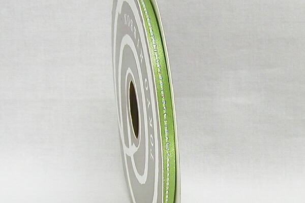 グリッターWサテン６ｍｍ　ライムグリーン