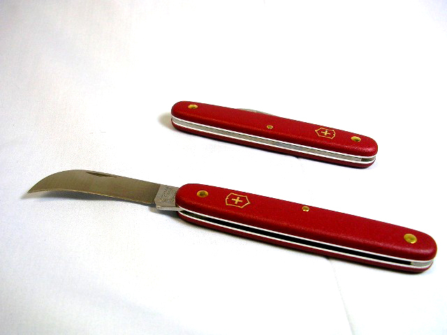 ナイフ フローリストナイフ曲刃 レッド