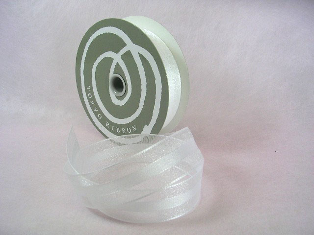 センターオーガンジー24ｍｍ×25Ｍ　01ホワイト