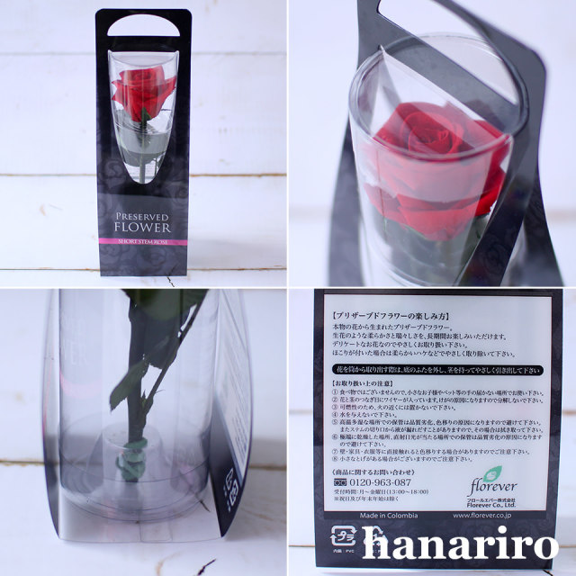 パッチワークのクマさんと一輪の薔薇 プリザーブドフラワー プリザーブドフラワーギフトの通販専門花屋 花riro ハナリロ