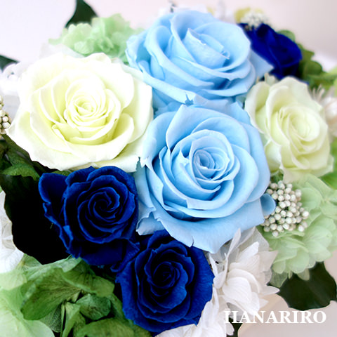 ブリザードフラワーアレンジ☆ブルー☆お仏花タイプ一対　ラッピングさせて頂きます ブリザードフラワーアレンジ☆ブルー☆プレゼント用にお仏花