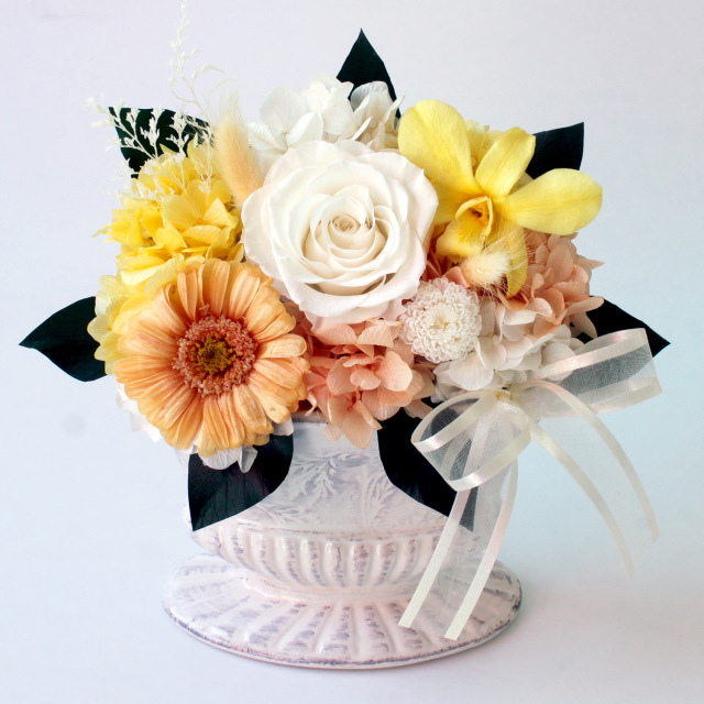 ほのか（黄色M）/お悔み・お供え/プリザーブドフラワー【送料無料】