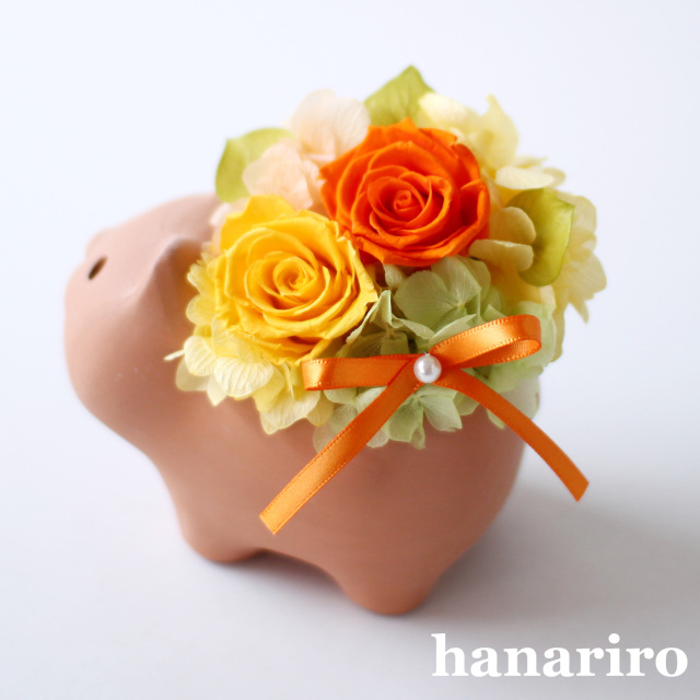 ★素敵なお花が長持ち★ポワール プリザーブドフラワー（オレンジ） ☆素敵なお花が長持ち☆ポワール プリザーブドフラワー（オレンジ）