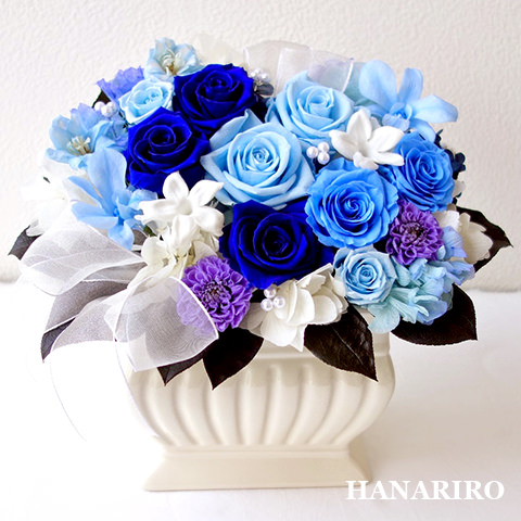 オーシャンブルー プリザーブドフラワー プリザーブドフラワーギフトの通販専門花屋 花riro ハナリロ