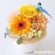 しあわせの青い鳥（黄色オレンジＳ）/プリザーブドフラワー【送料無料】