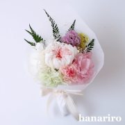 お悔やみブーケ「かなた（淡ピンク）」/プリザーブドフラワー【送料無料】