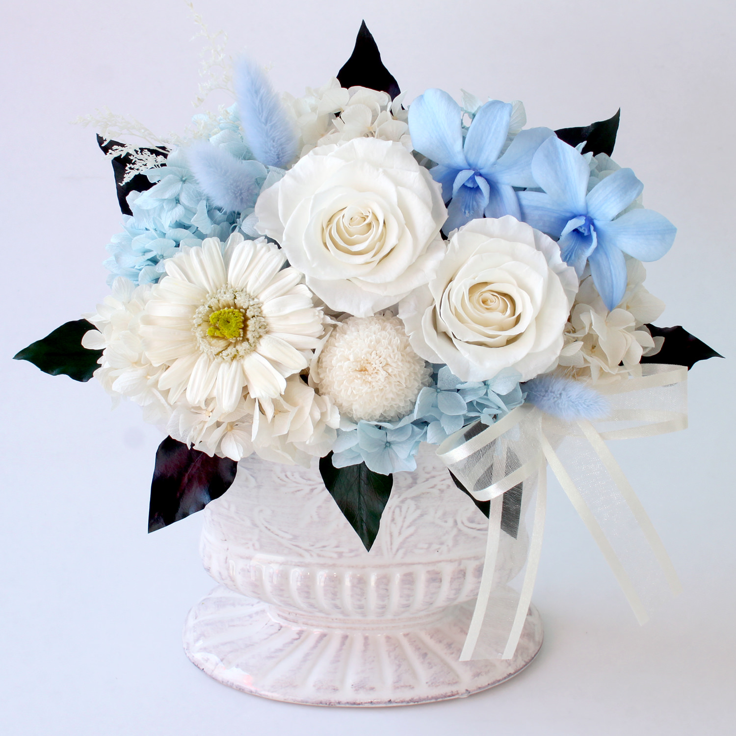 ほのか（ブルーL）/お悔み・お供え/プリザーブドフラワー【送料無料】