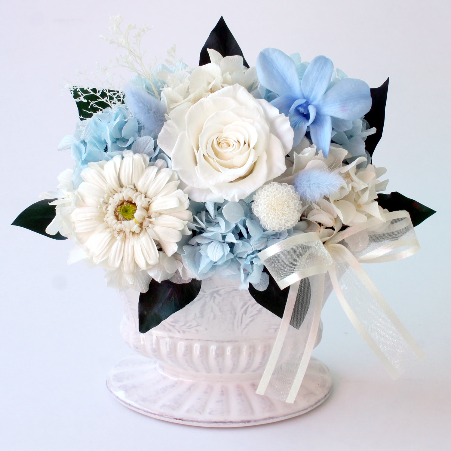 ほのか（ブルーM）/お悔み・お供え/プリザーブドフラワー【送料無料】