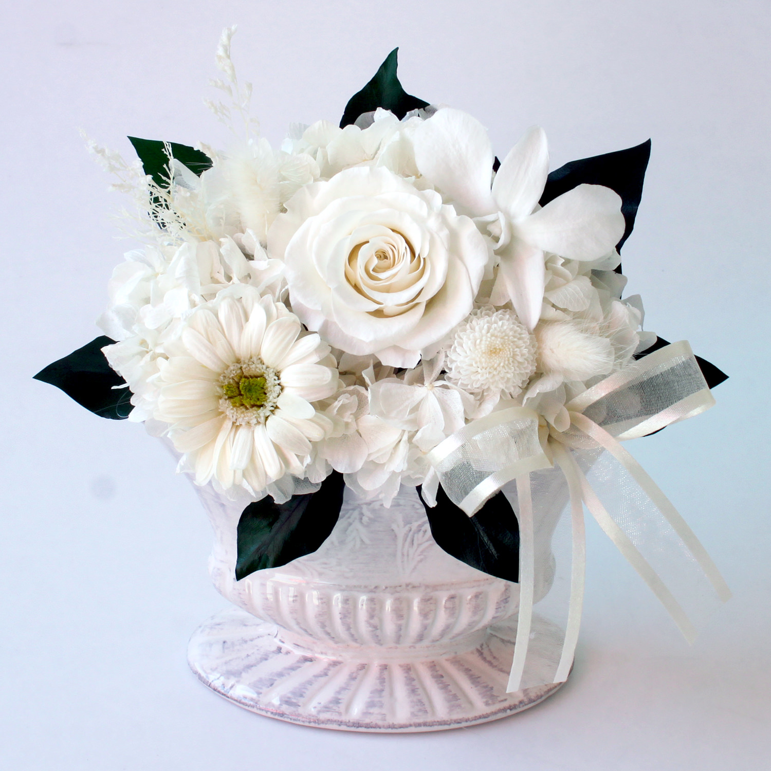 ほのか（白M）/お悔み・お供え/プリザーブドフラワー【送料無料】