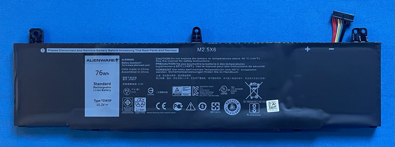 純正 新品 DELL Alienware 13 R3 等用 バッテリー TDW5P