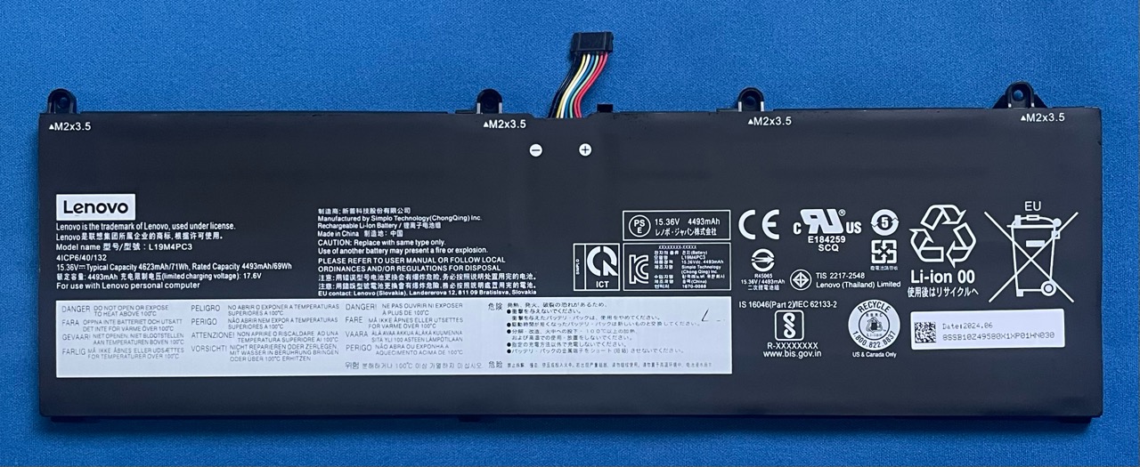 純正新品 Lenovo Legion S7 15IMH5 等用 バッテリー L19M4PC3
