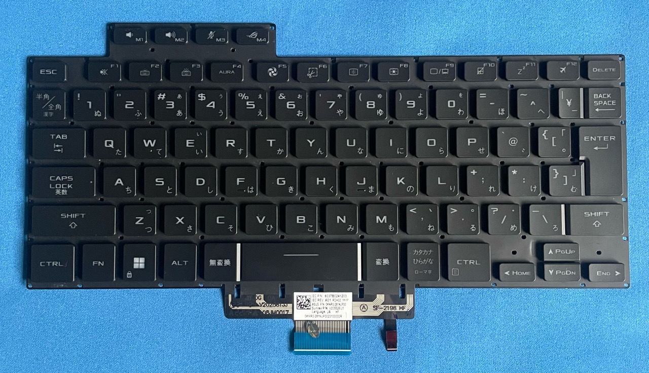 純正 新品 ASUS ZEPHYRUS M16 GU603HE 等用 0KNR0-281NJP00 バックライト付き日本語キーボード 国内発送