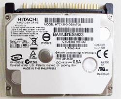 新品日立製1.8”HDD40GB（HTC426040 G9AT00）