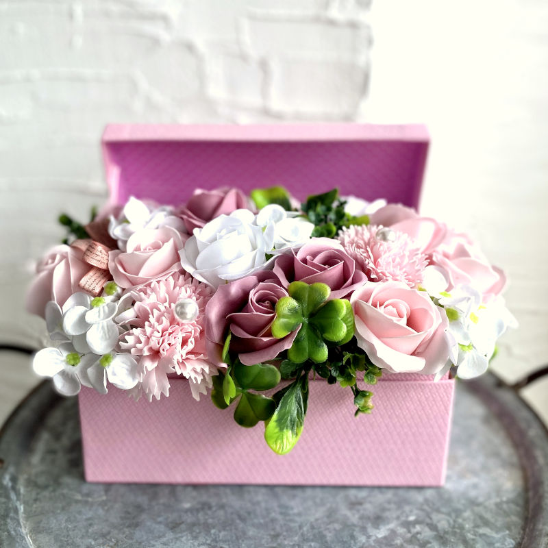 誕生日のソープフラワー フレグランスフラワー ハーモニー ピンク 岐阜の花屋なら花夢館