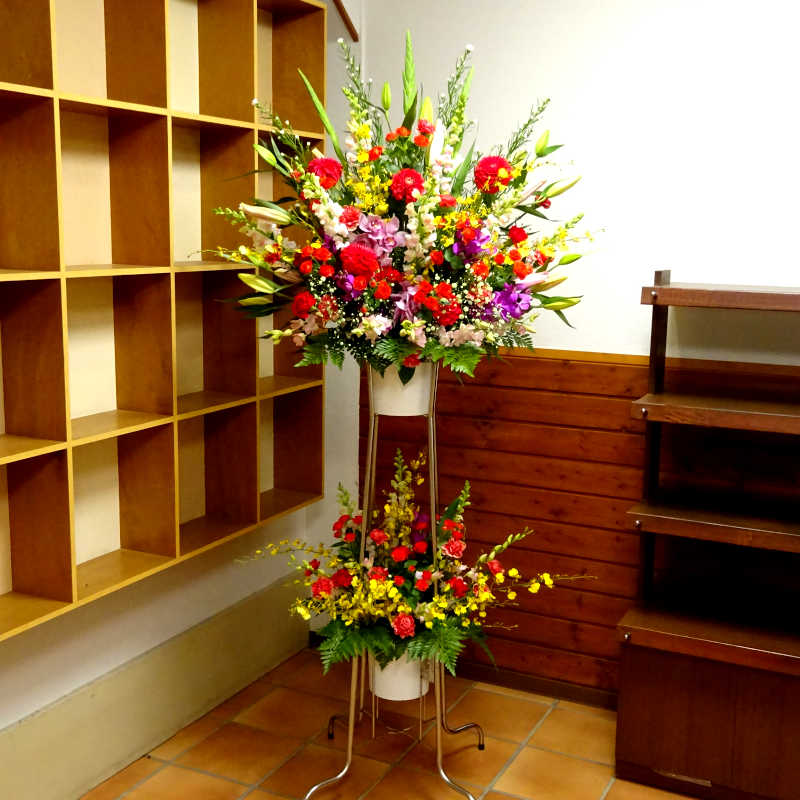 スタンド花二段(レッド系)