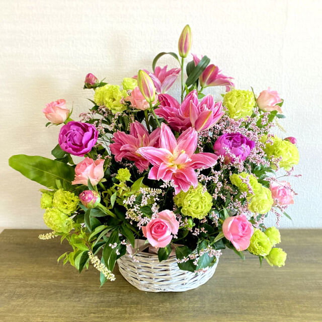 お任せフラワーアレンジメント　pink系