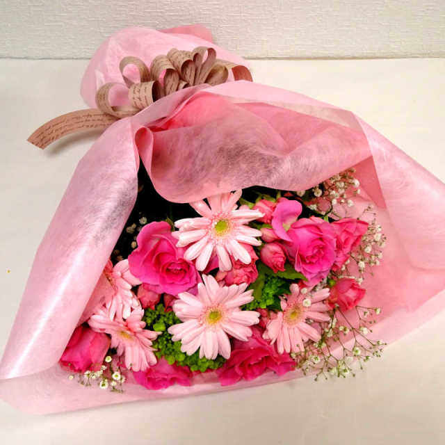 花束 お祝い プレゼント 花束ピンク 岐阜の花屋なら花夢館