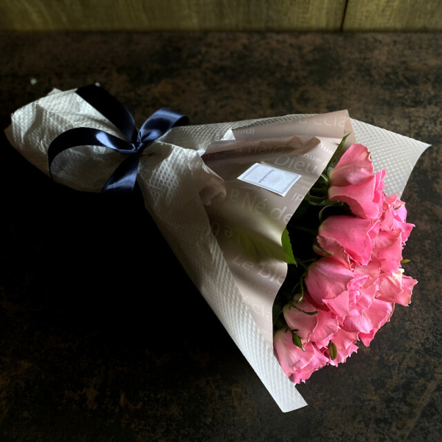 プロポーズのバラ―12本 【ローズブーケ12本 -12の誓い-バラの花束 pink