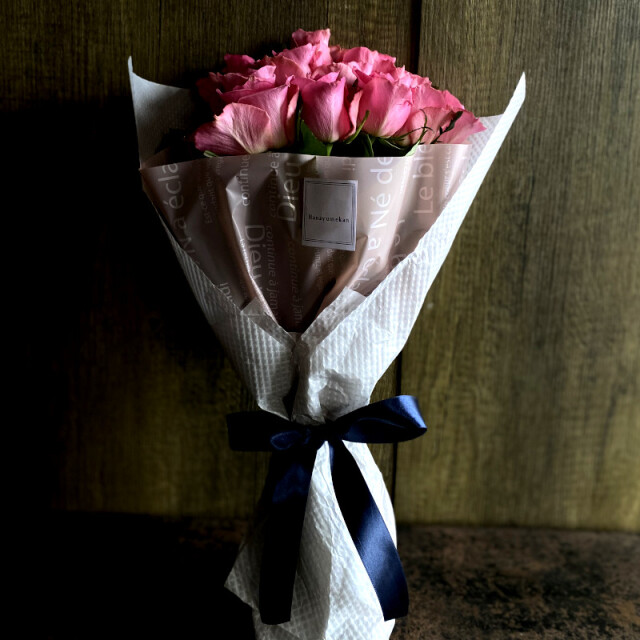 プロポーズのバラ―12本 【ローズブーケ12本 -12の誓い-バラの花束 pink