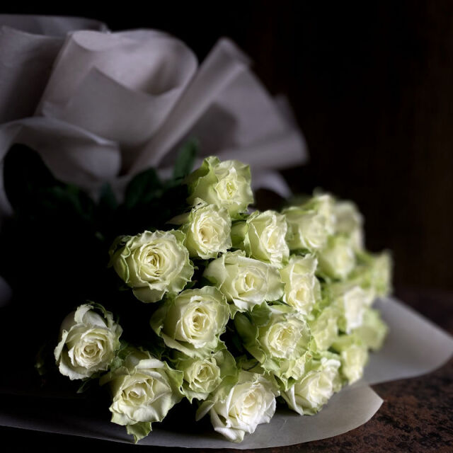 バラの花 プロポーズの花束 21本のバラの花束－あなただけに尽くします－white