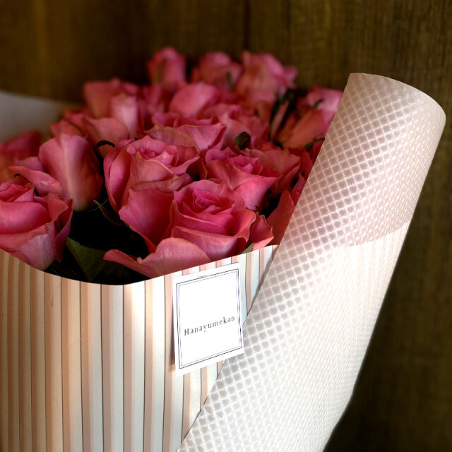 バラの花 プロポーズの花束 【33本のバラの花束－生まれ変わっても愛する－pink