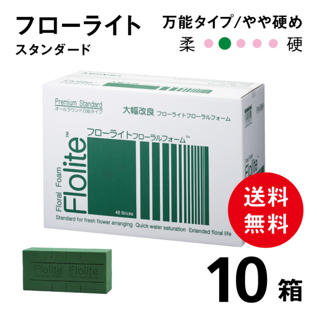フローライトフォーム スタンダード　【10箱】　48ブリック　W23×D11×H8ｃm  やや硬め　どんな場面にも使用可能な万能タイプ