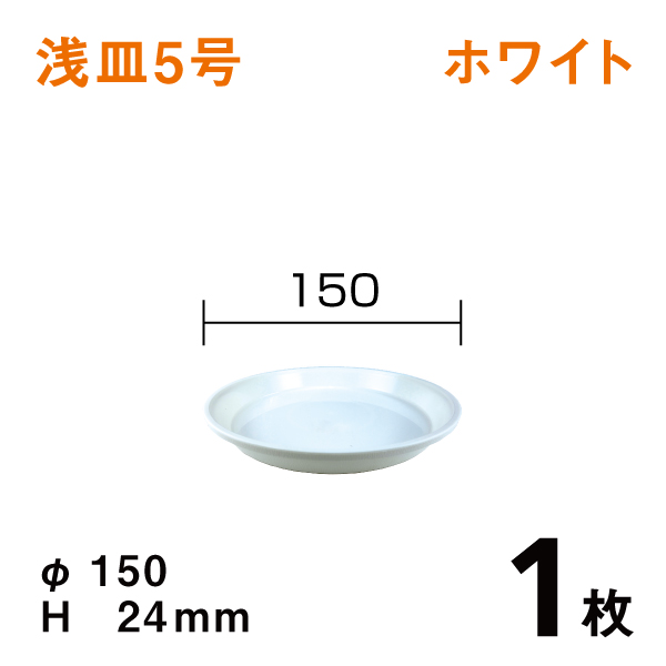 浅皿5号【ホワイト】1枚　直径15×高さ2.4cm