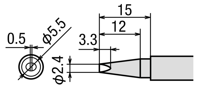 goot製　交換コテ先　2.4Ｄ