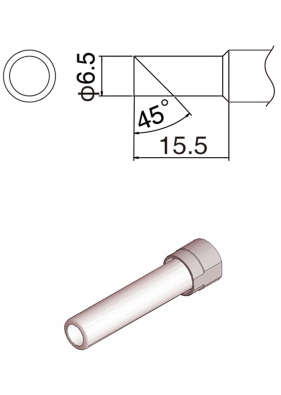 保護パイプと６５Ｃコテ先
